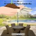 Sunrise Outdoor Patio 9' Aluminum Solar Powered Patio Umbrella with 8 ribs, 24-LED-Lights Parasol Sunshade with Crank ( Burgundy)   570343554